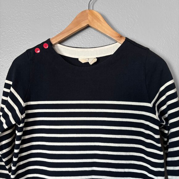 Anthropologie Allihop Navy and White Striped Knit Sailor Mini Dress Size XS - Picture 2 of 12